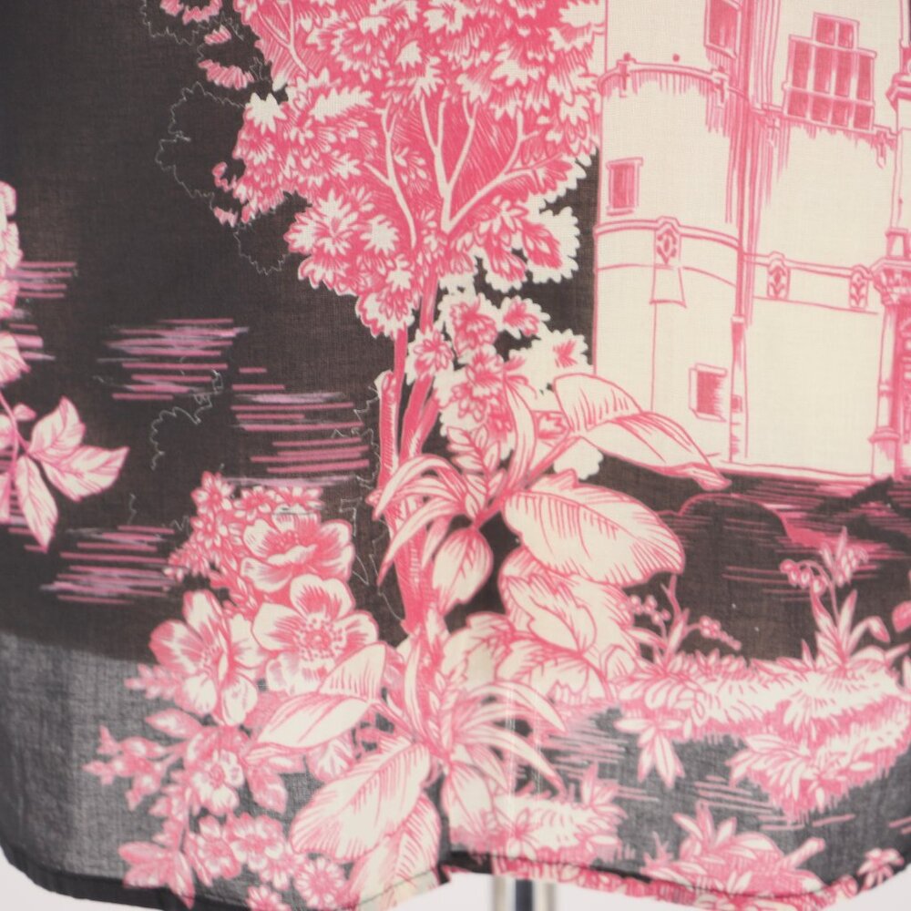 JOHNNY WAS House on the Hill Ruffle Sleeve Blouse Pink/Black Size L - Picture 7 of 13